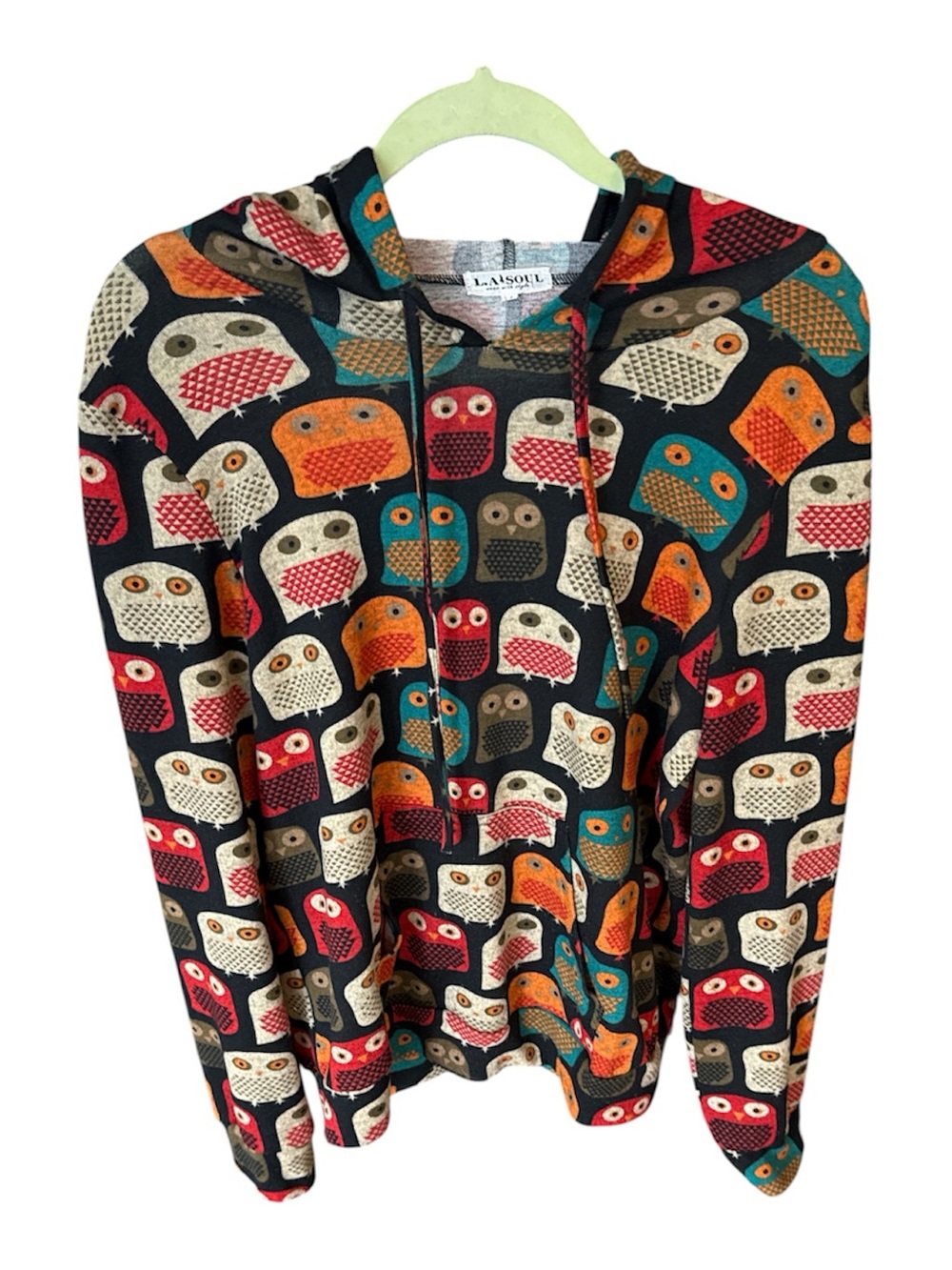 La Soul Owl Print Hoodie - Multi-Color